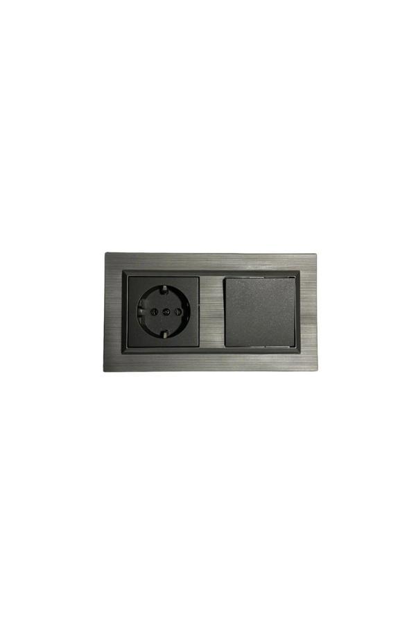 Ovivo Quantum Manyetik Gri 2'Li Set (Anahtar Priz) - Image 1
