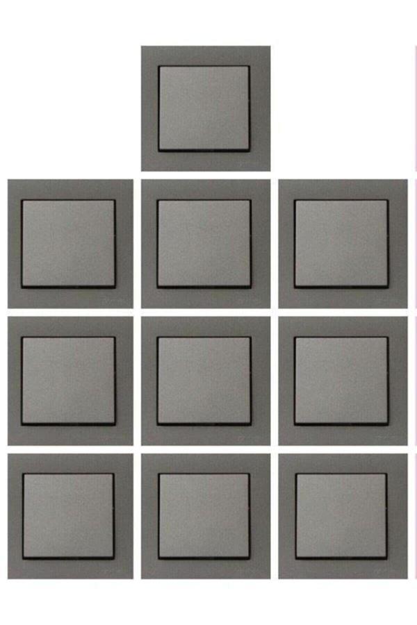 Ovivo Antrasit Anahtar 10 Adet + Çerçeve Ogaona - Image 1