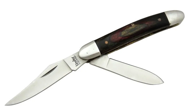 K-21 Linder Çiftli / Çift Ağızlı Çakı 14,5 Cm - Ahşap Saplı, Manuel - Image 1
