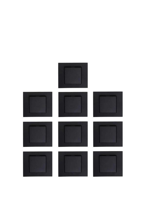 Ovivo Siyah Anahtar+Çerçeve 10'Lu Set - Image 1