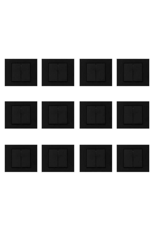Ovivo Siyah Komütatör + Çerçeve 12'Li Set - Image 1