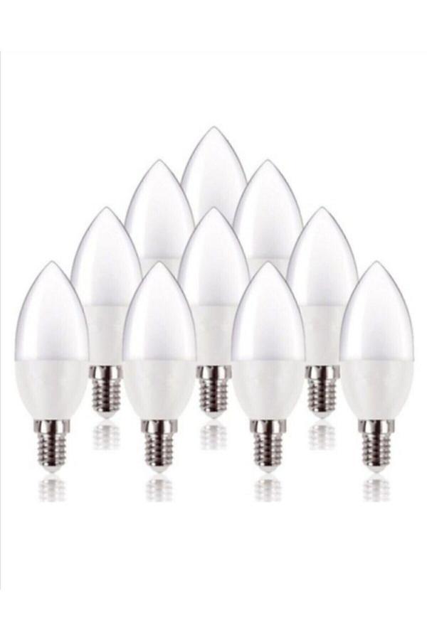 Roni Led Mum Ampul 7 Watt 10 Adet Beyaz Işık E 14 Ince Duy - Image 1