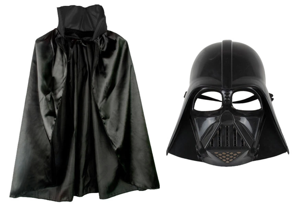 Çocuk Boy Yıldız Savaşları Star Wars Darth V Maskesi Ve 90 Cm Pelerin Seti Siyah - Image 1