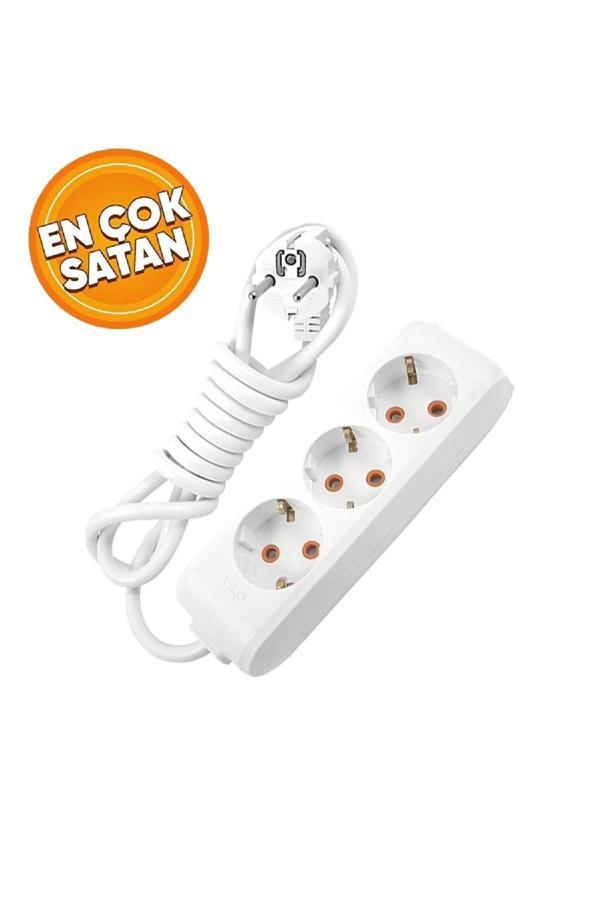 Zmc Elektrik Viko Multi-Let 3Lü Grup Priz Topraklı Kablo 2Mt Viko - Image 1