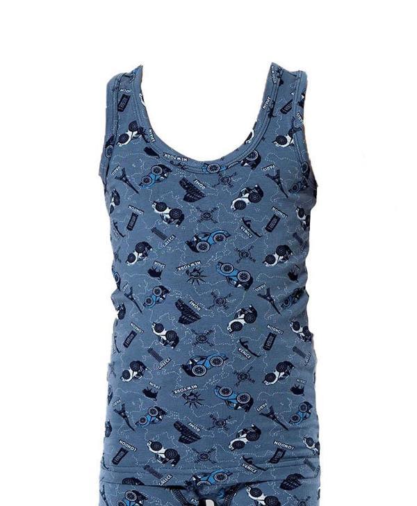 12 Adet Kota Erkek Çocuk Desenli Atlet Karışık Renk 1014 - Image 1