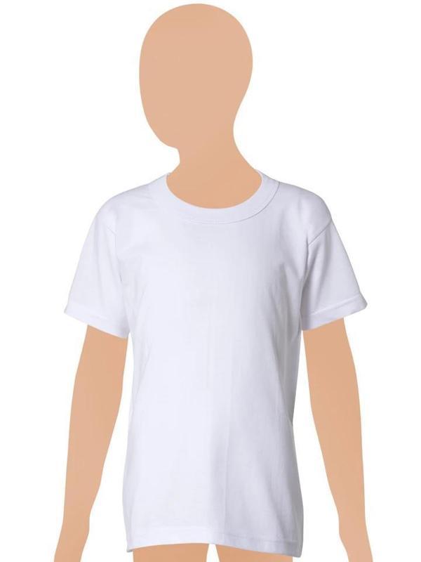 6 Adet Gümüş Erkek Çocuk Penye Sıfır Yaka Fanila Atlet Beyaz 3022 - Image 1