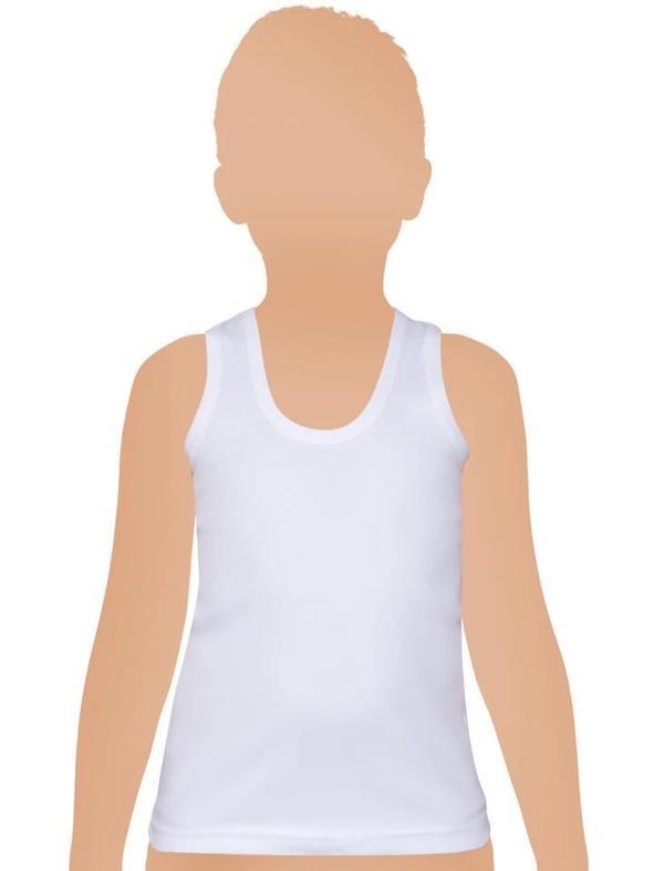 6 Adet Gümüş Erkek Çocuk Ribana Atlet Beyaz 3023 - Image 1