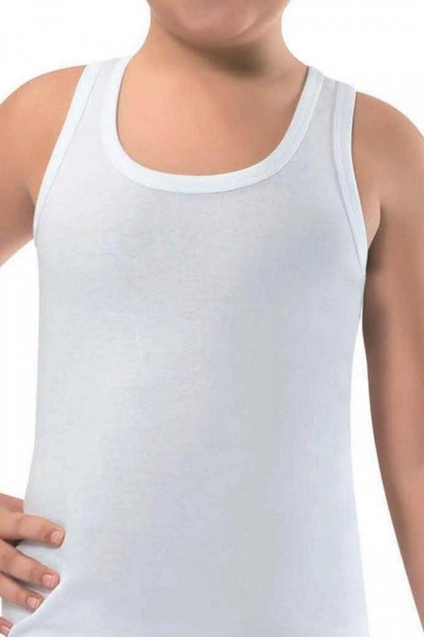 12 li Paket Cihan Yıldız Erkek Çocuk Atlet Beyaz 2019 - Image 1