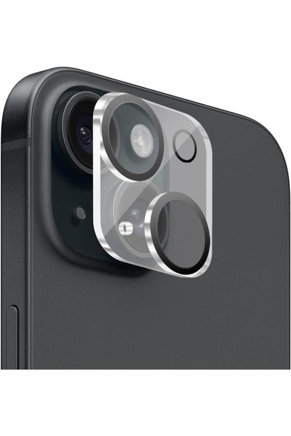 Evax (Tam Lens) İphone 15 / 15 Plus Uyumlu Tek Parça Tam Kapatan Kamera Lens Ve Yüzey Koruyucu - Image 1