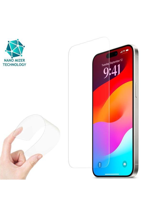 Evax (Esnek Nano Cam) İphone 15 Pro Max Uyumlu Ultra İnce Darbe Korumalı Esnek Nano Mizer Ekran Koruyucu - Image 1