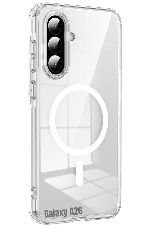 Evax (Mika Magsafe) Samsung Galaxy A26 Uyumlu Şeffaf Sert Mika Sararmaz Magsafe İnce Fit Kılıf - Image 1