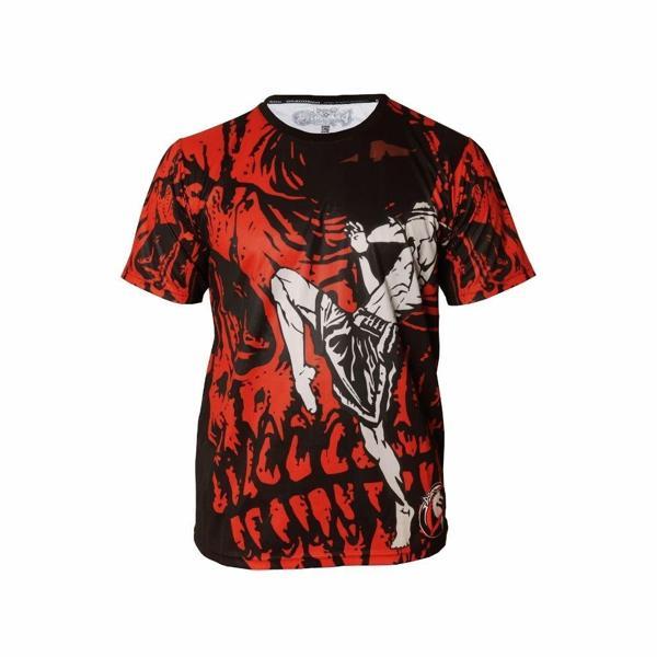 DragonDo TX8597 Kick Boks  Muaythai Tişört Kırmızı Dijital Baskılı Tişört - Image 1