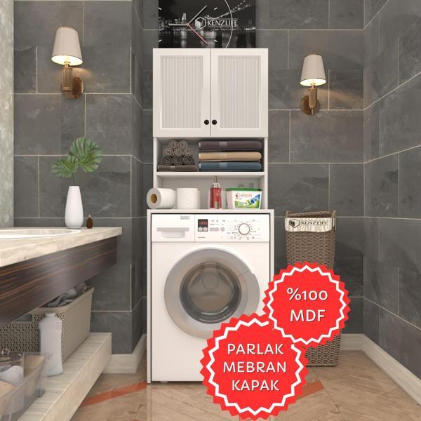 Kenzlife membran çamaşır makinesi dolabı hayzum byzbyz çubuk 180*66*55 mebran kapak MDF gövde - Image 1