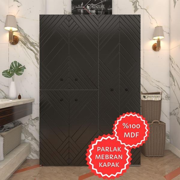 Kenzlife membran çamaşır kurutma makinesi dolabı yaromira syhbyz köşeli 180*120*64 mebran kapak MDF gövde - Image 1