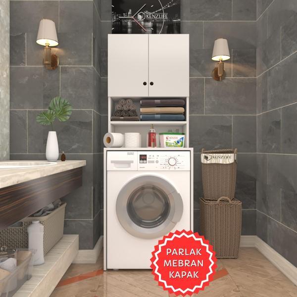 Kenzlife membran çamaşır makinesi dolabı hayzum byzbyz düz 180*66*55 mebran kapak suntalam gövde - Image 1
