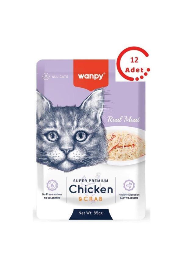 Wanpy Pouch Tavuklu Yengeçli Kedi Konservesi 85gr x 12 ADET - Image 1