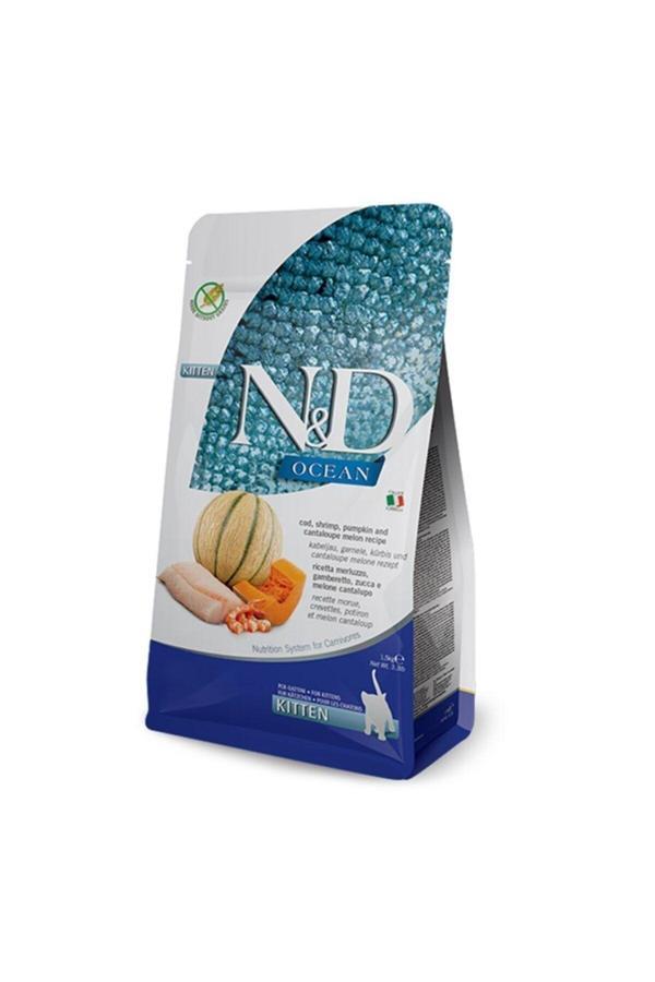 Nd Ocean Balkabaklı Morina Balıklı, Karides & Kavunlu Yavru Kedi Maması 1,5 Kg - Image 1