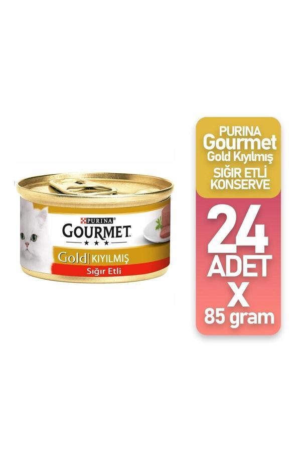 Gourmet Gold Kıyılmış Sığır Etli Yaş Kedi Maması 85 G x 24 - Image 1