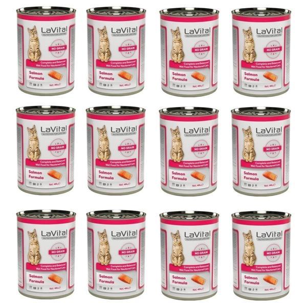 La Vital Sterilesed Tahılsız Somonlu Kısırlaştırılmış Kedi Konservesi 400 Gr. x 12 Adet - Image 1