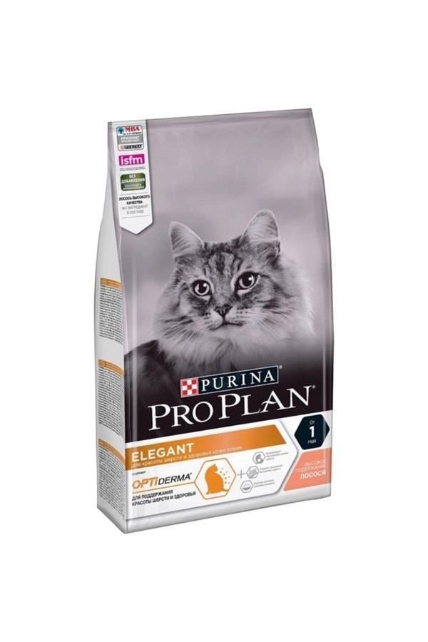 Pro Plan Derma Plus Elegant Somonlu Tüy Yumağı Önleyici Yetişkin Kedi Maması 10 Kg - Image 1