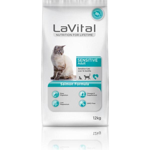 Lavital Sensıtıve Somon Adult Deri ve Sindirim Hassasiyetli Yetişkin Kedi Maması 12 Kg. - Image 1