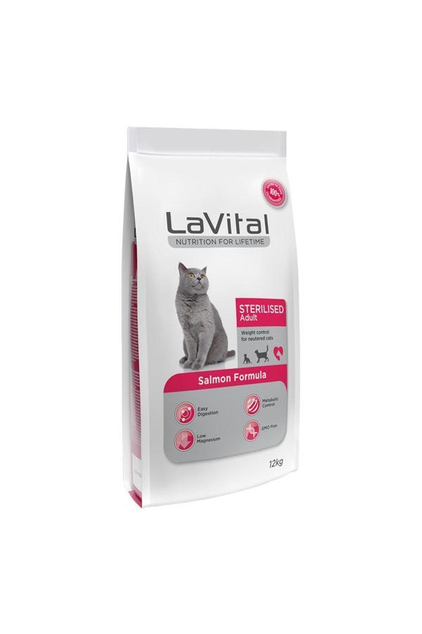 Lavital Sterilised Somonlu 12 Kg Kısır Kedi Maması Salmon Sterilised Cat Food - Image 1