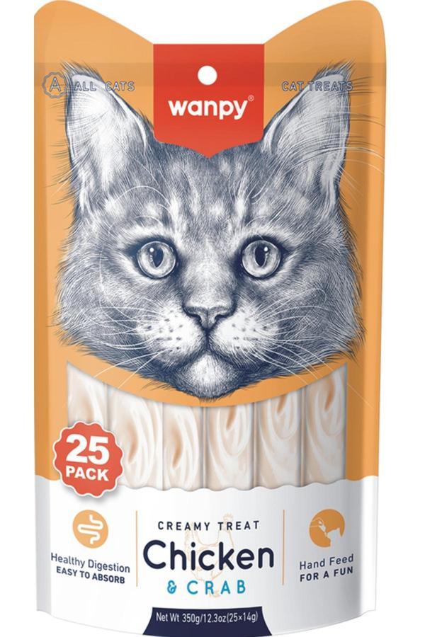 kedi ödül tavuklu ve yengeçli sıvı kedi ödül maması 14 gram x 25 Adet - Image 1