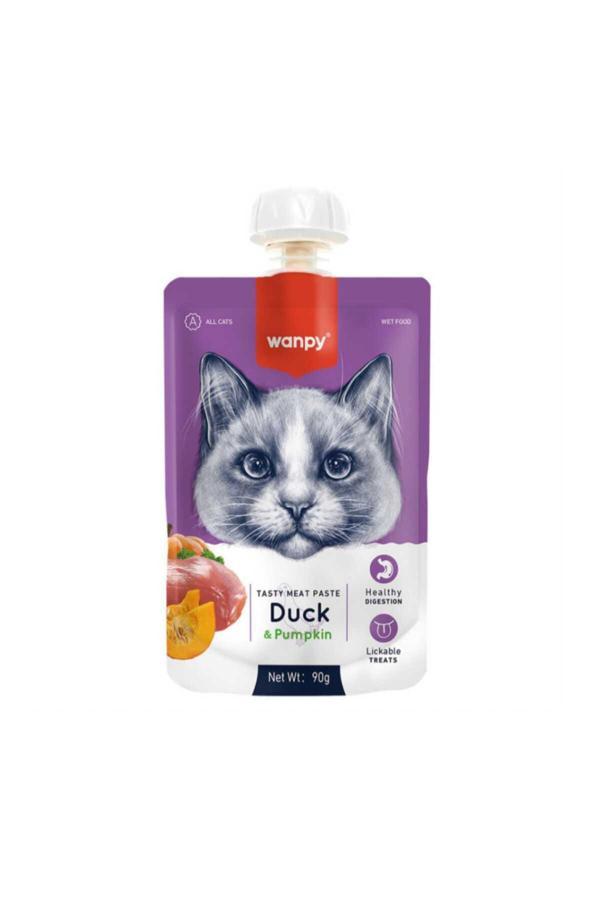 Neo Pet Market Wanpy Taze Ördekli Balkabaklı Vitaminli Kedi Et Ezmesi 90 gr X 2 Adet - Image 1