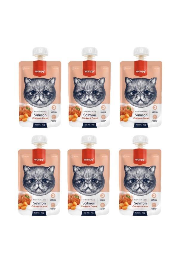 Taze Somon & Tavuklu Kedi Et Ezmesi 90 Gr. X 6 Adet - Image 1