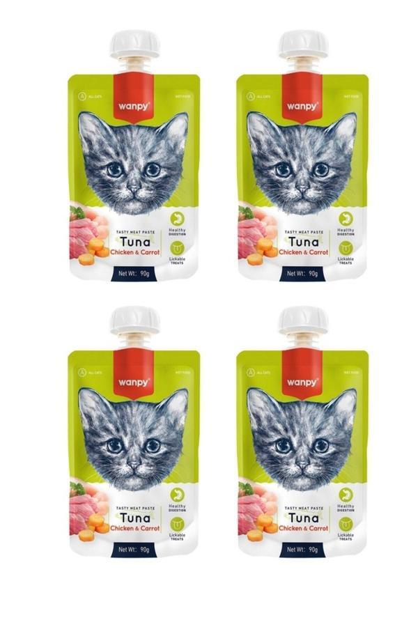 Taze Ton Balıklı & Tavuklu Kedi Et Ezmesi 90 Gr. X 4 Adet - Image 1