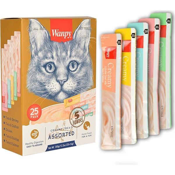 Wanpy Karışık Sıvı Kedi Ödülü 25X14 gr - Image 1