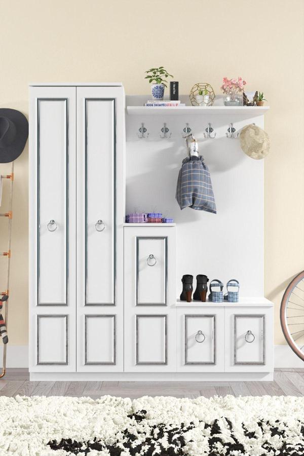 Evdemo Silver Dalyan Portmanto Vestiyer Ayakkabılık - Image 1
