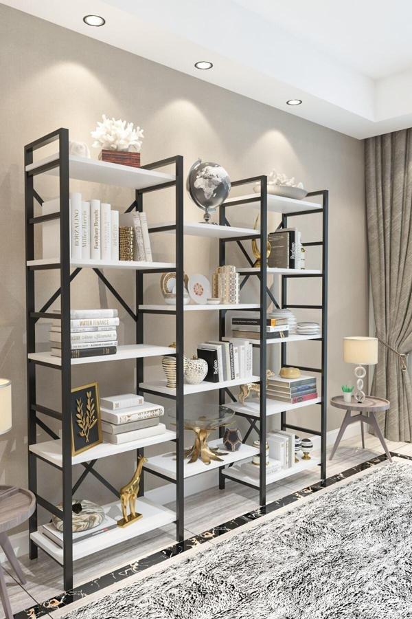 Evdemo Gada Metal Kitaplık Beyaz - Image 1