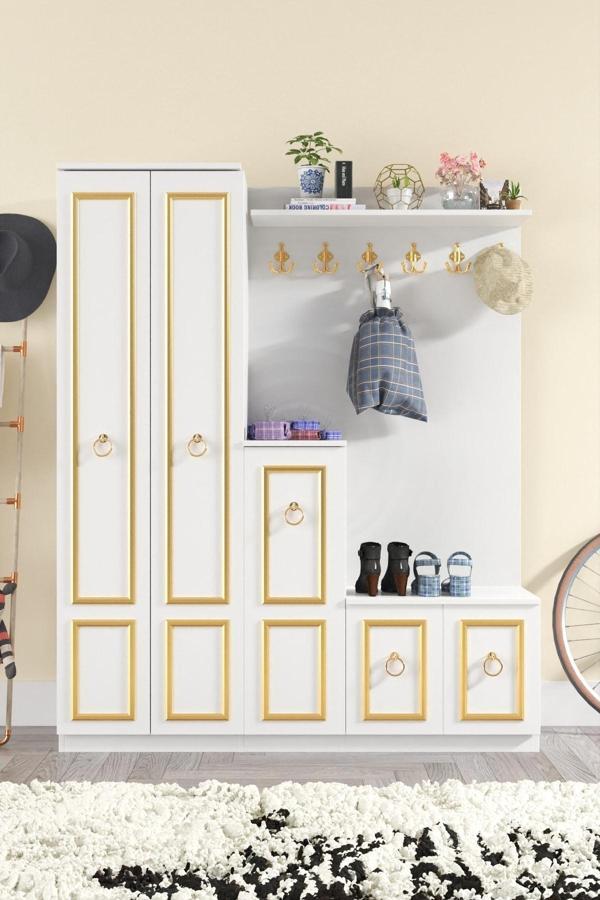 Evdemo Gold Dalyan Portmanto Vestiyer Ayakkabılık - Image 1