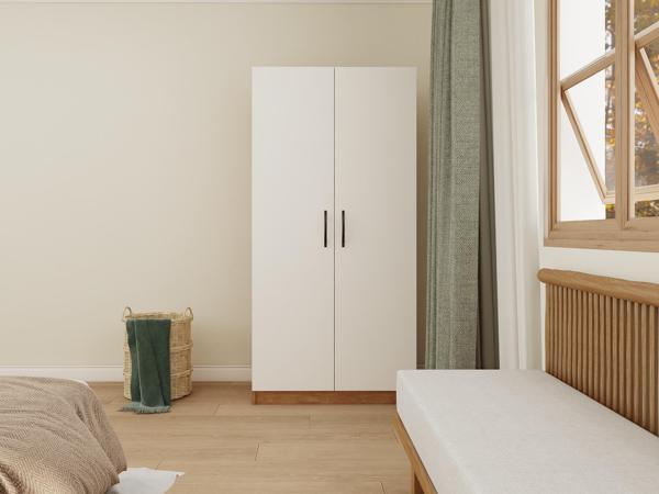2 Kapaklı Bölmeli Gardırop Marbella Kiraz-Beyaz - Image 1