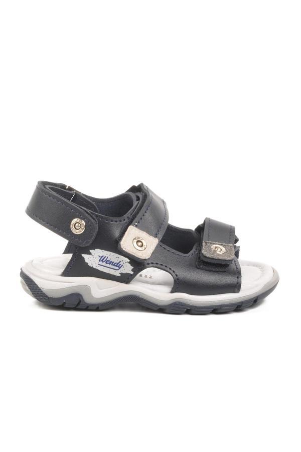 Lacivert Kırmızı Cırtlı Erkek Çocuk Spor Sandalet 173110 B - Image 1