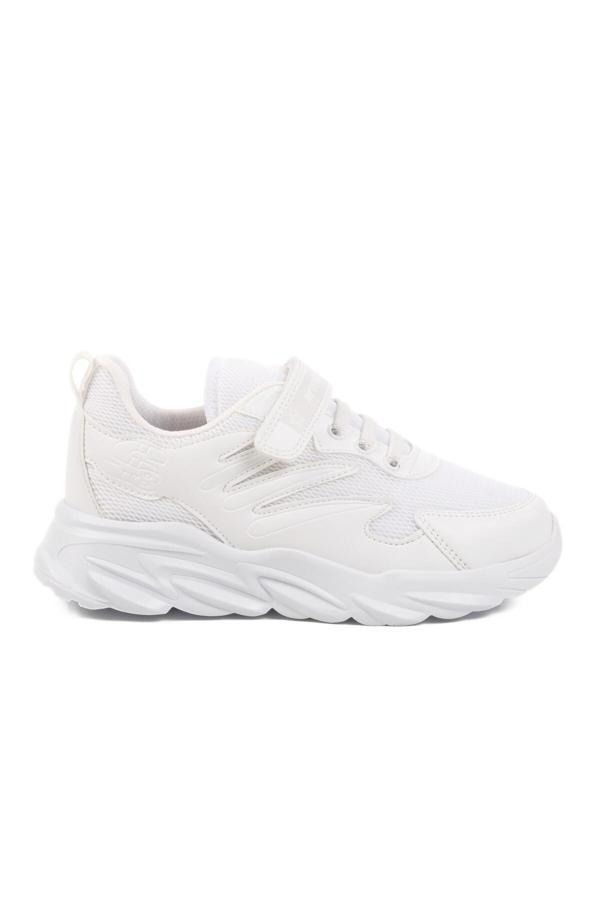 Beyaz Cırtlı Unisex Çocuk Spor Ayakkabı 965 F - Image 1