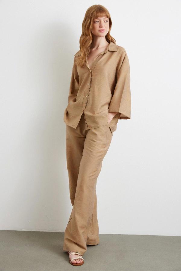 Arka Cepli Salaş Pantolon Kahve - Image 1