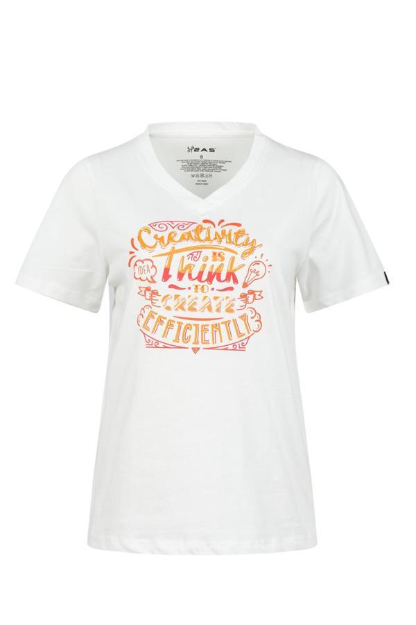 2AS Alone Baskılı V Yaka Kadın T-Shirt 411 - Image 1