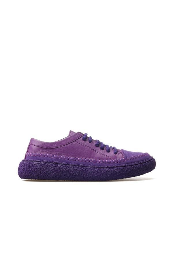 Kadın Hakiki Deri Sneaker Ayakkabı 25y D25ya-240 Z Lila Süet - Image 1