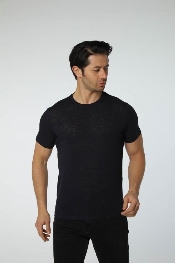 Rugatchi Keten Tişört Bisiklet Yaka - Image 1