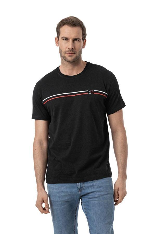 Rugatchi Baskılı Bisiklet Yaka T-Shirt - Image 1