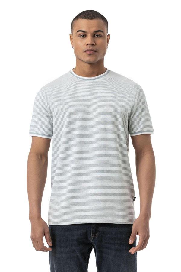 Rugatchi Yatay Çizgili Bisiklet Yaka T-Shirt - Image 1