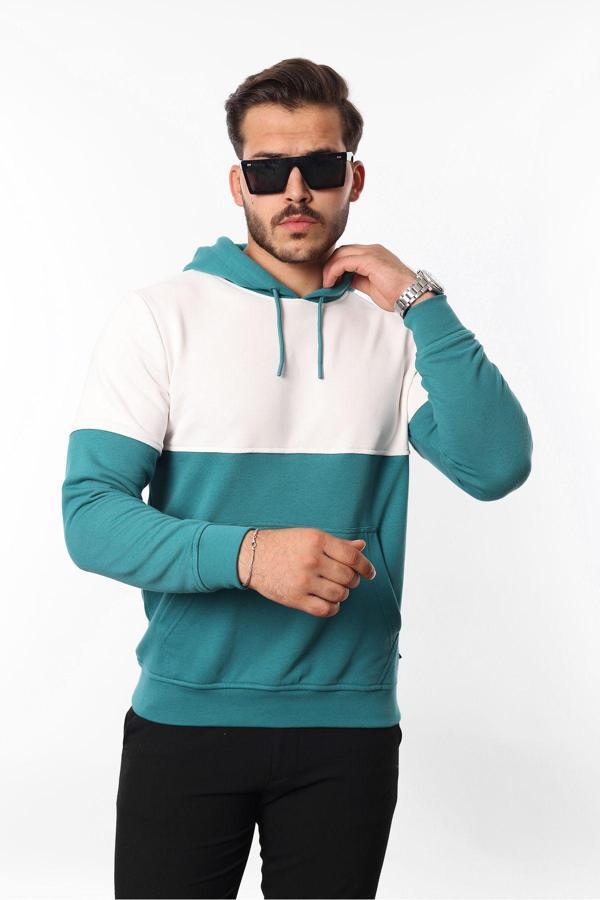 Rugatchi Kapüşonlu Kanguru Cep 3 İplik Sweatshirt - Image 1