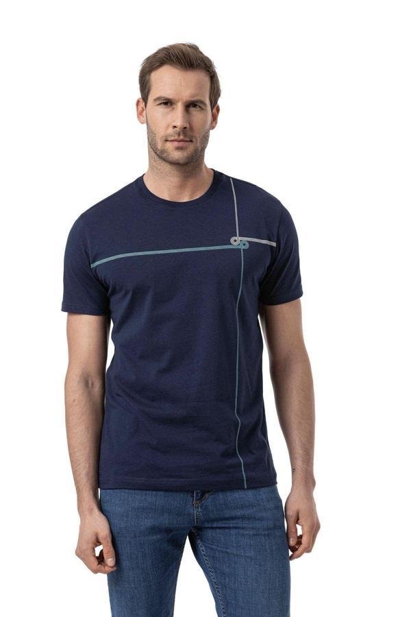 Rugatchi Baskılı Bisiklet Yaka T-Shirt - Image 1