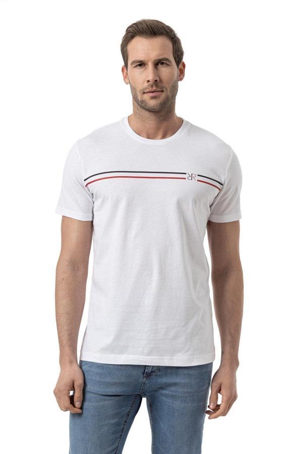 Rugatchi Baskılı Bisiklet Yaka T-Shirt - Image 1