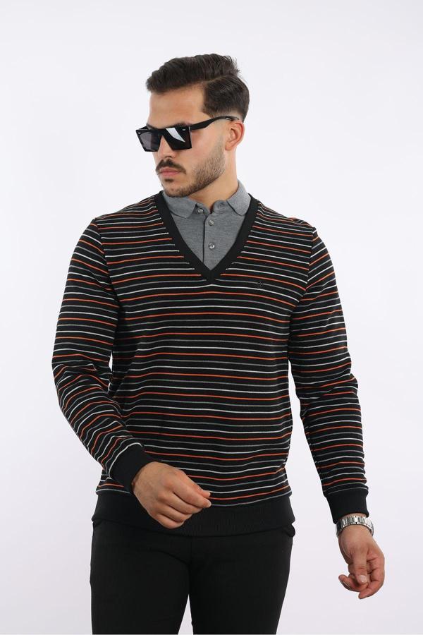 Rugatchi Ringelli Selanik Polo Gömlek Yaka Sweatshirt - Image 1