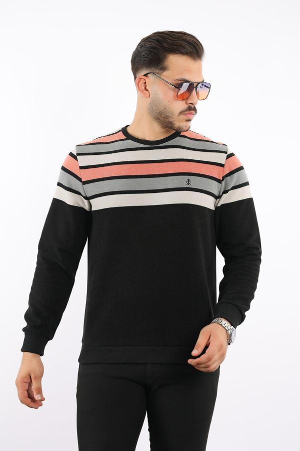 Rugatchi Panolu Selanik Bisiklet Yaka Sweatshirt Siyah - Image 1