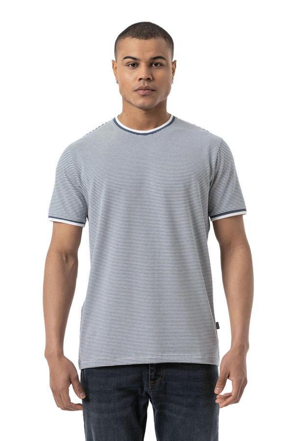 Rugatchi Yatay Çizgili Bisiklet Yaka T-Shirt - Image 1