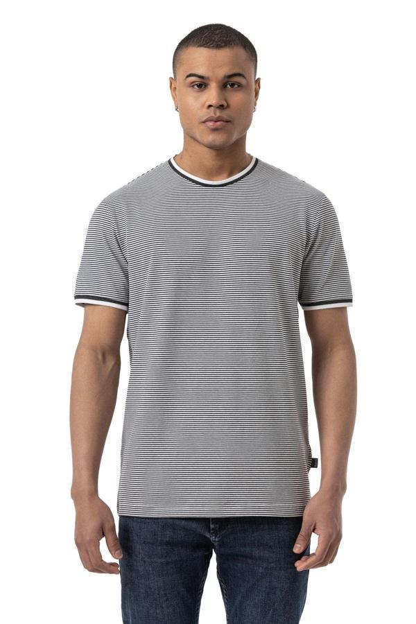 Rugatchi Yatay Çizgili Bisiklet Yaka T-Shirt - Image 1